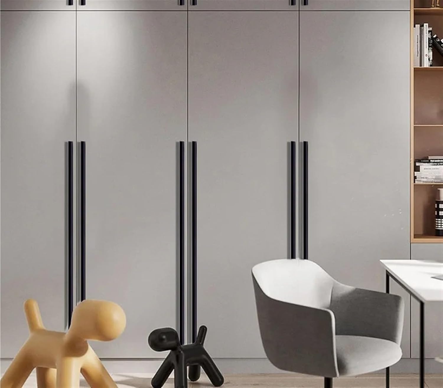 Kitchen Cabinet Handles and Pulls Black Silver Dressers Closet Furniture Door Handles Aluminum Drawer and Knobs Hardwares 2Pcs(Black-96mm)