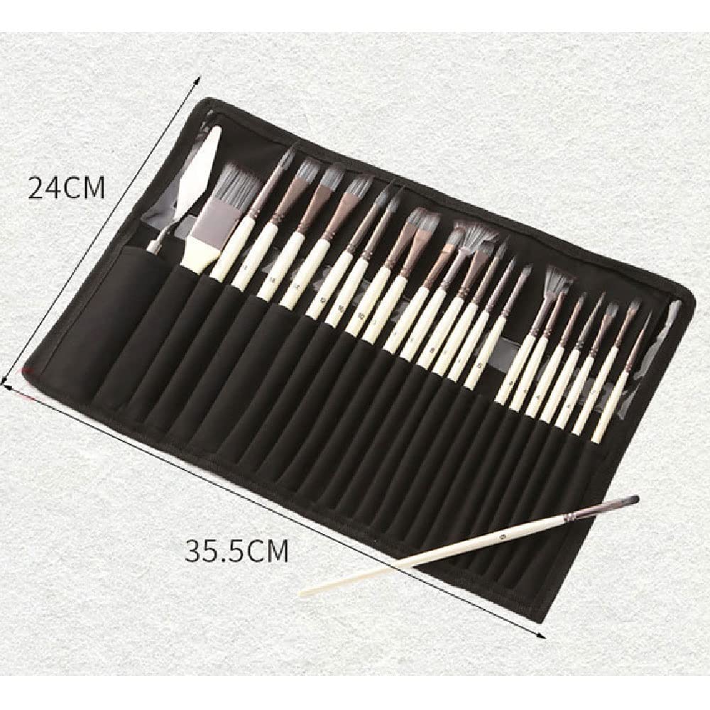 24 unids/Set Pelo de Nailon Mango de Madera Pincel de Acuarela Pluma limpiaparabrisas Pincel de Arte de Pintura acrílica