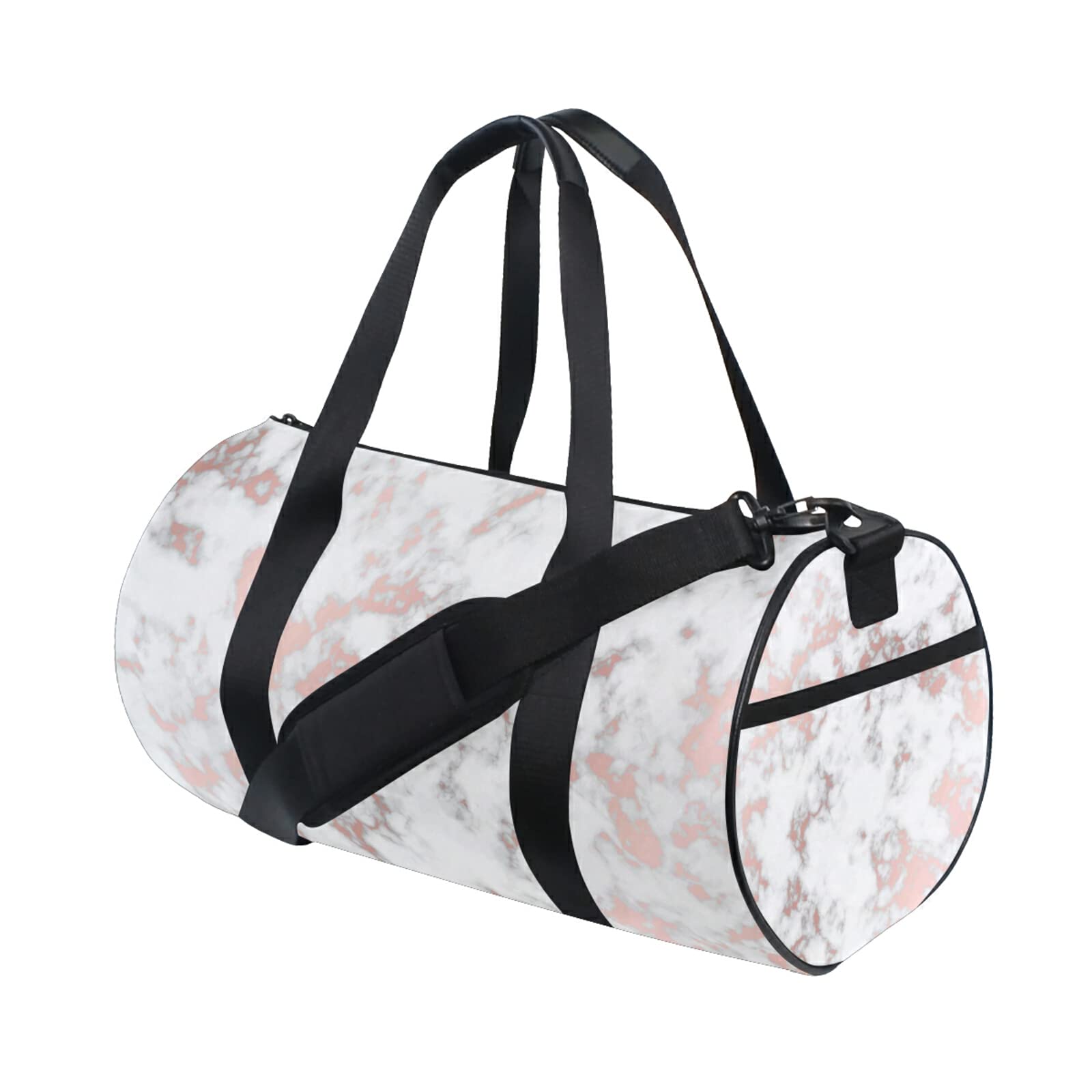 Rose Gold Marble Duffel Bag,Canvas Travel Bag for Gym Sports and Overnight