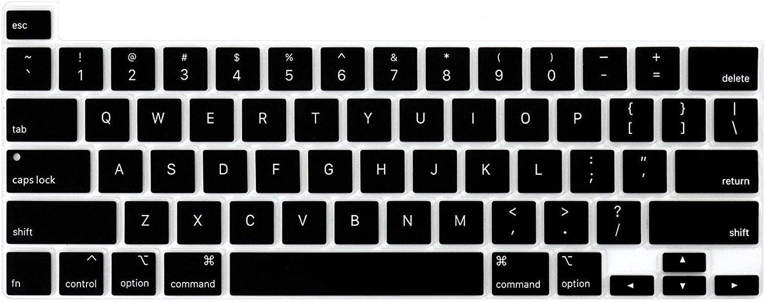 Keyboard Protector Compatible with MacBook Pro16 Inch 2019-2020 Release Model A2141 Soft Silicone Waterproof Dust-Proof Ultra Thin Keyboard Cover Skin for MacBook Pro 16 Inch - Silicon Black