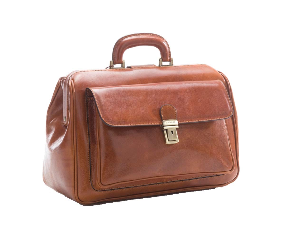 Arzttasche aus Echtem Leder - D&D0203 - Made in Italy (Honig)