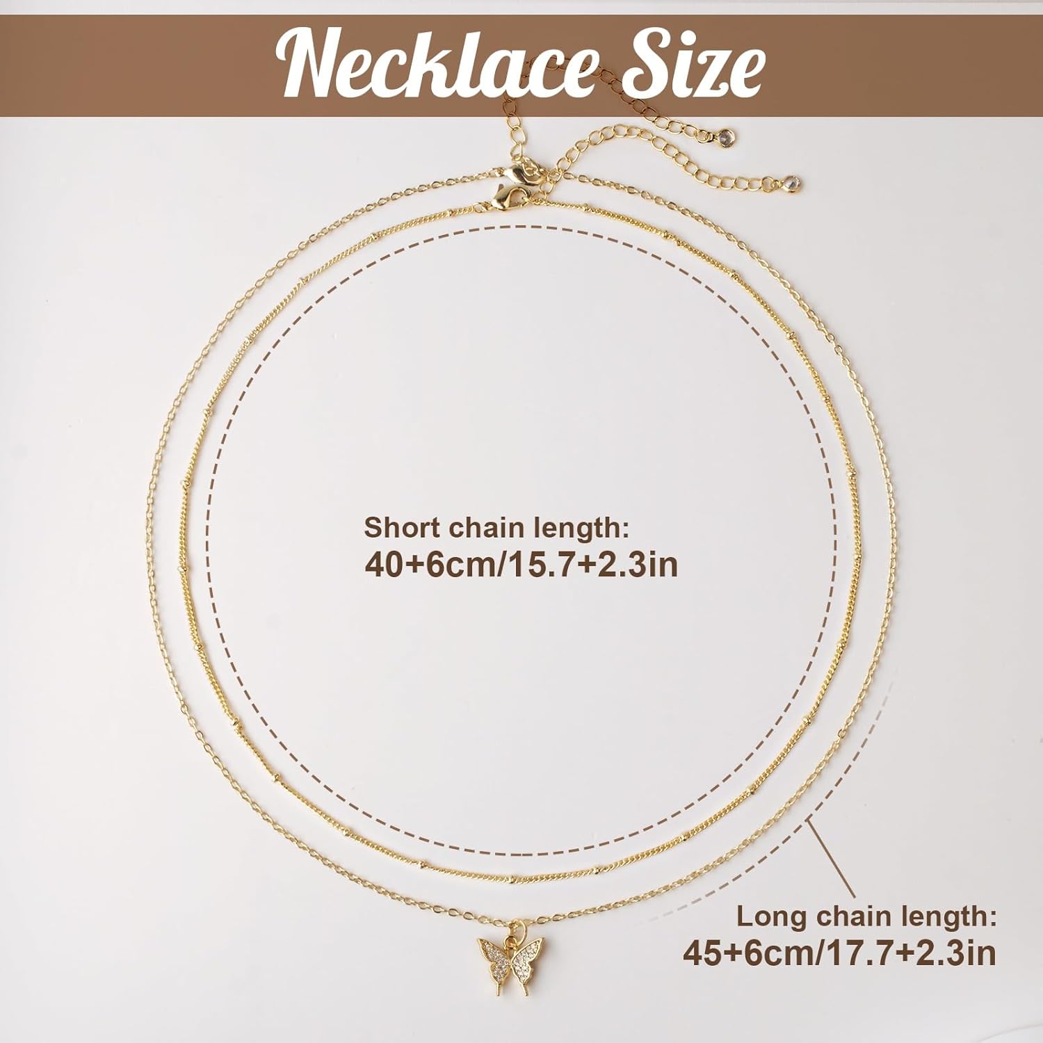 MJartoria 14K Gold Plated Gold Layered Necklace, Heart Butterfly Star Moon Pendant Necklace for Women, Dainty Jewelry Gifts for Mom, Wedding, Party, Daily Wear - Image 5