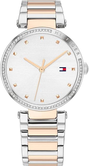 Tommy Hilfiger Reloj analógico de cuarzo para mujer Lynn con correa de acero inoxidable