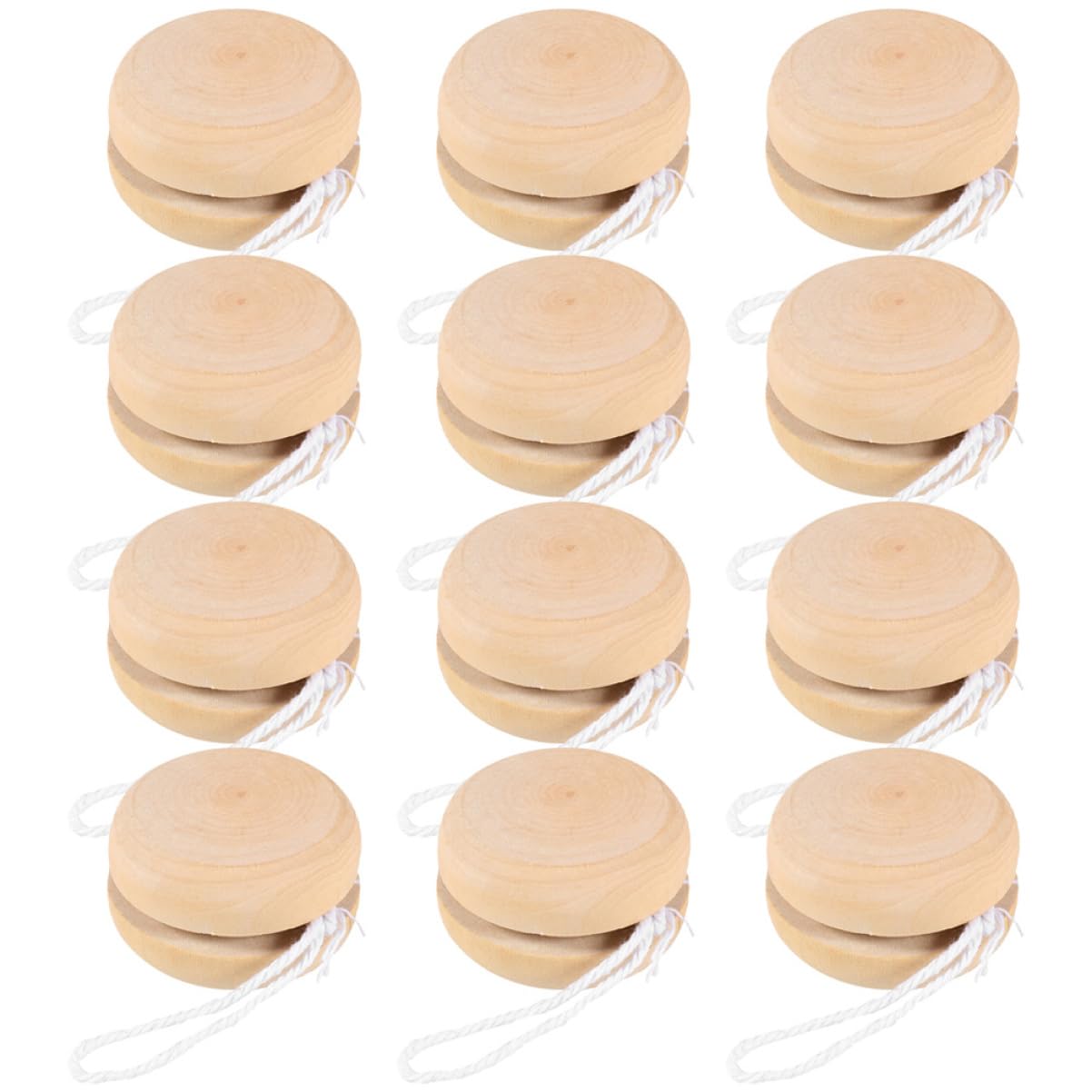 HONMEET 12Pcs Wooden Graffiti Yo Yo Balls Drawing for Creative Painting Activity and Portable for Birthday Parties and Playroom Decor