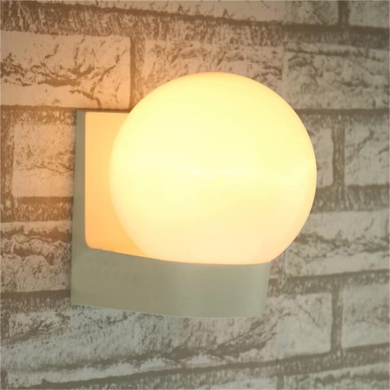 Khukhu White Base(15W) 15W Led Outdoor Light Fixture Terrace Wall Lanterns Lamp E27 Bulb,Waterproof Exterior Wall Sconce Lamp,Pmma Milky White Lampshade(,3000K)