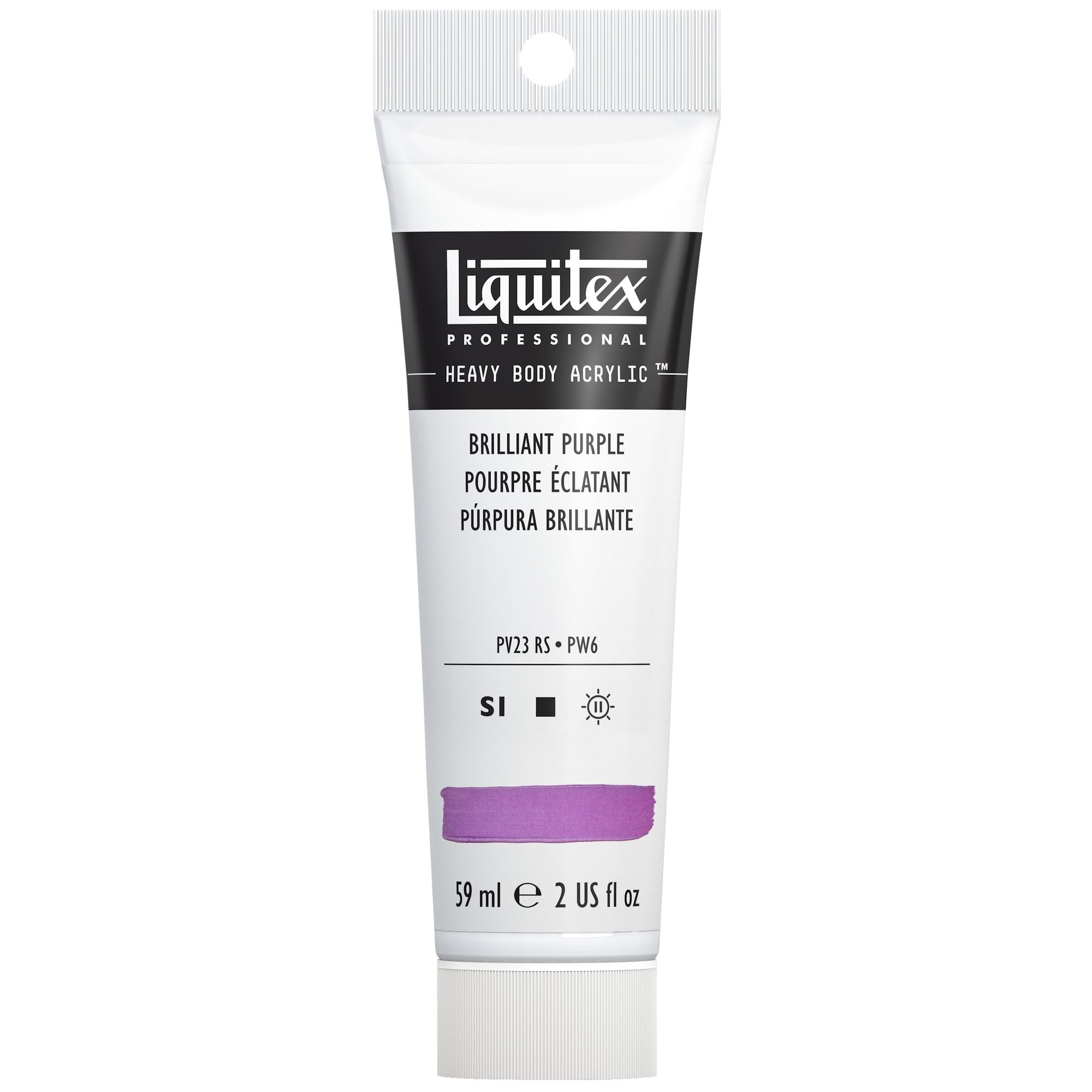 Liquitex 1045590 Professional Heavy Body Acrylfarbe in Künstlerqualität mit ausgezeichneter Lichtechtheit in buttriger Konsistenz, 59ml Tube - Brillantlila