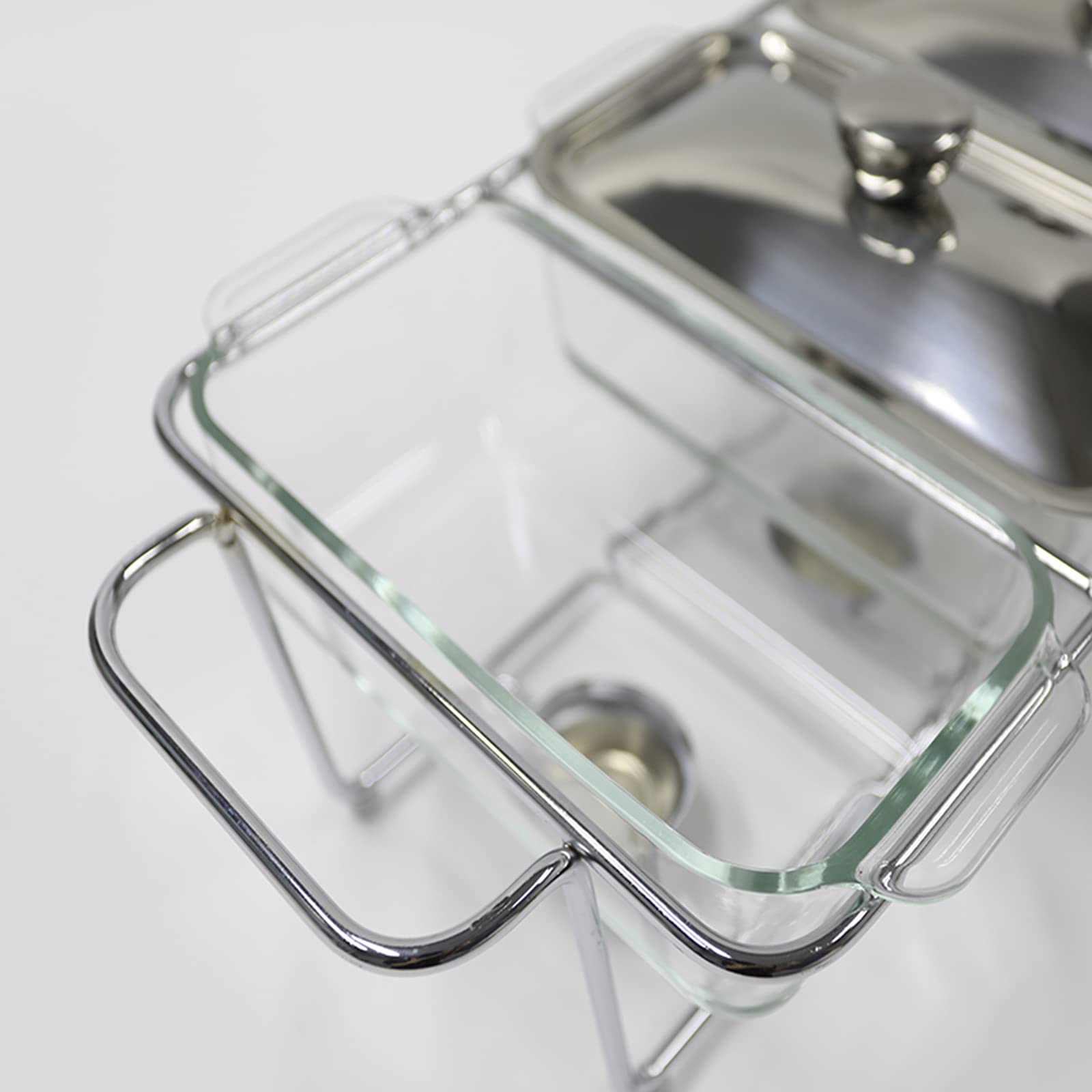 Scaldavivande per alcool, in acciaio inox, con vassoi in vetro per la freschezza degli alimenti, ideale per catering, feste, matrimoni