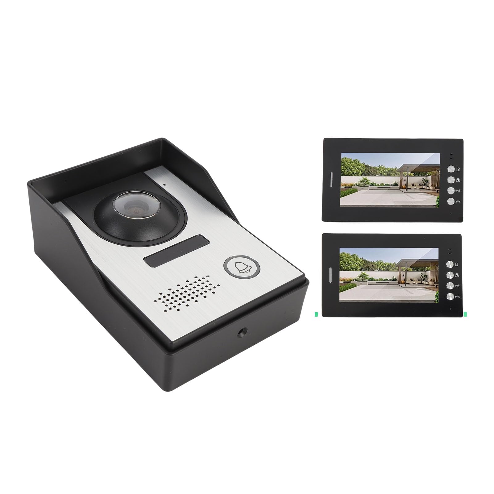 banapoy Videocitofono 7" con Display 2 Monitor, Conversazione Bidirezionale (Spina europea)