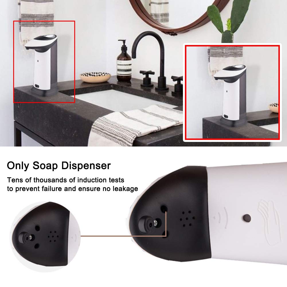 Alimenté par Batterie Cuisine Salle de Bains Capteur Intelligent Pompe sans Contact Automatique Grande capacité ABS 420 ML Distributeur de Savon Bouteille Liquide A