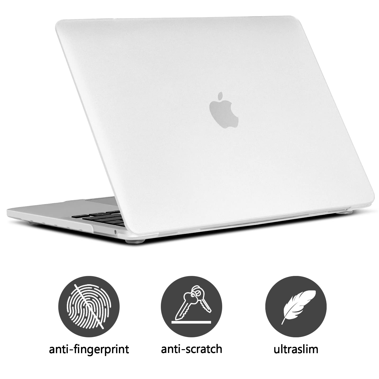 TECOOL Cover per MacBook Pro 13 Pollici 2016-2022 (M2 M1 A2338/A2289/A2251/A2159/A1989/A1706) Touch Bar, Custodia Rigida Ultraleggero Ultrasottile in Plastica e Copritastiera UE, Trasparente Opaco