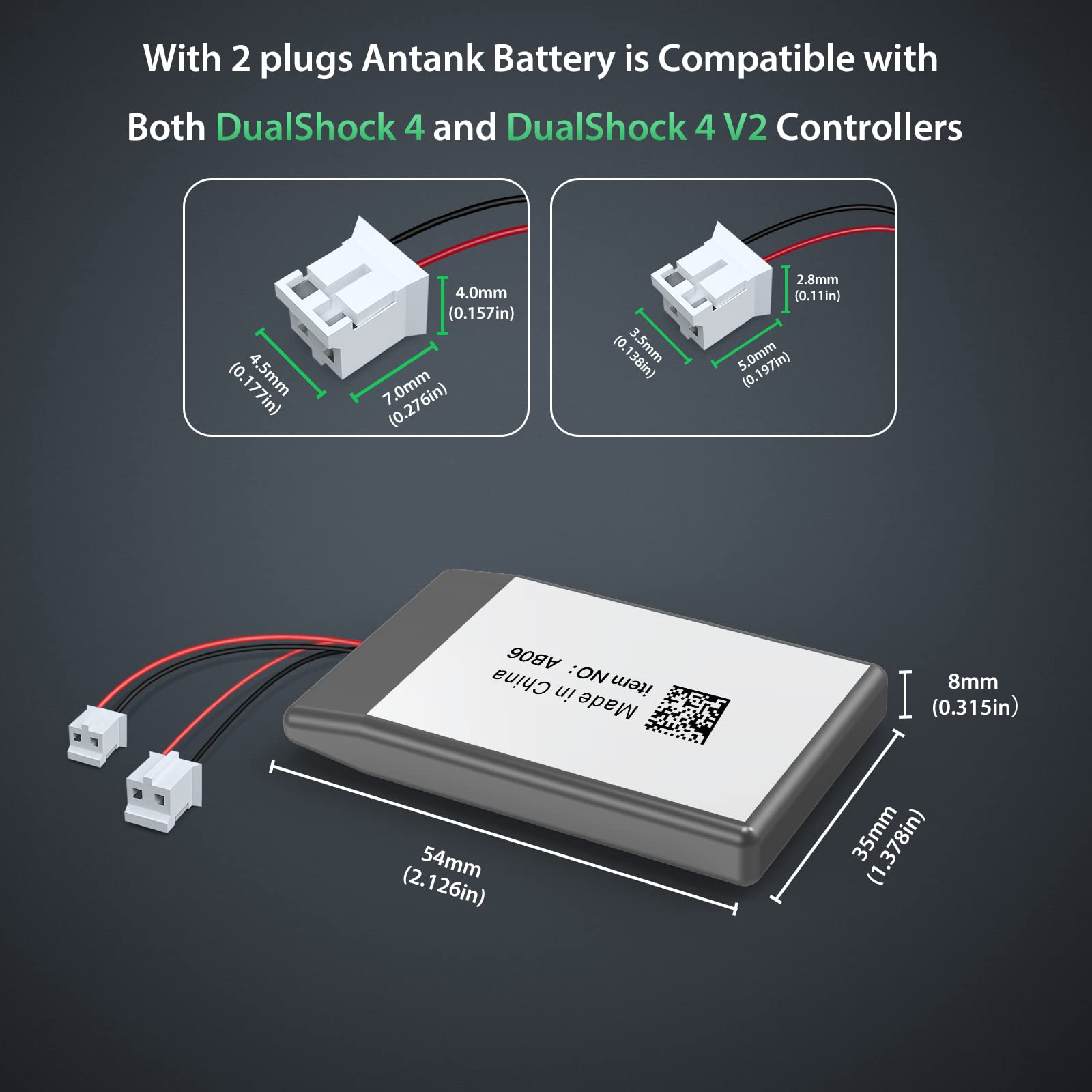 Antank Batteria 2000mAh Compatibile con Controller PS4 e PS4 Slim/Pro Dual-Shock 4 [CUH-ZCT1]/Dual-Shock 4 V2 [CUH-ZCT2] Kit di Riparazione per la Sostituzione Della Batteria con Cacciavite PH00