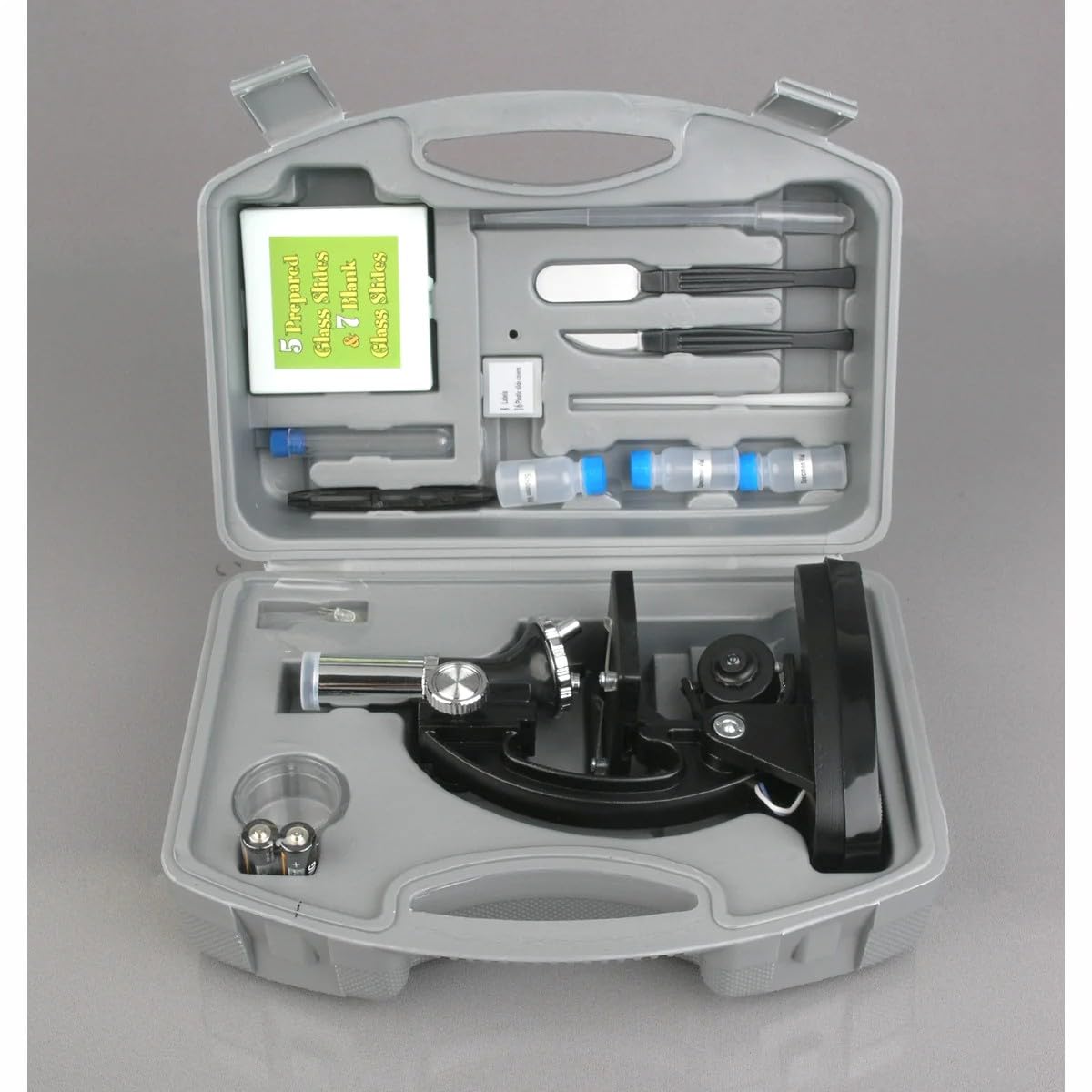 M30-ABS-KT1-WM 120X-240X-300X-480X-600X-1200X Kit educativo de microscopio compuesto para niños con brazo metálico + libro 2