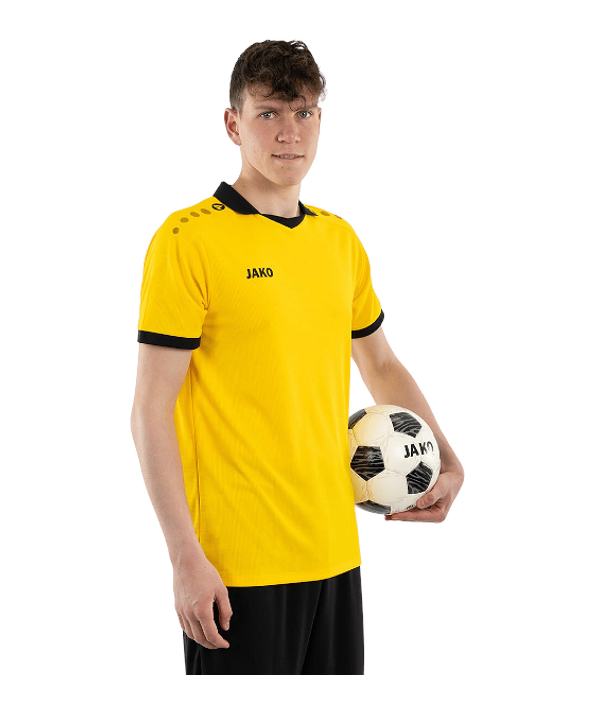 JAKO Glory Unisex Short Sleeve Jersey, Yellow/Black, M