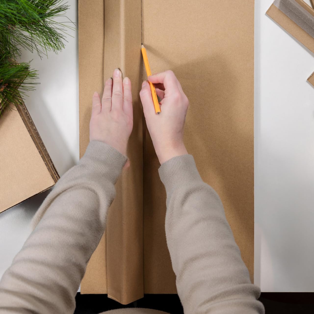 Rouleau De Carton Ondulé 30.5 X 500 Cm Papier Kraft ÉCologique Pour packing Bricolage Protection Et Stockage RéSistant À L'Eau Et Aux DéChirures