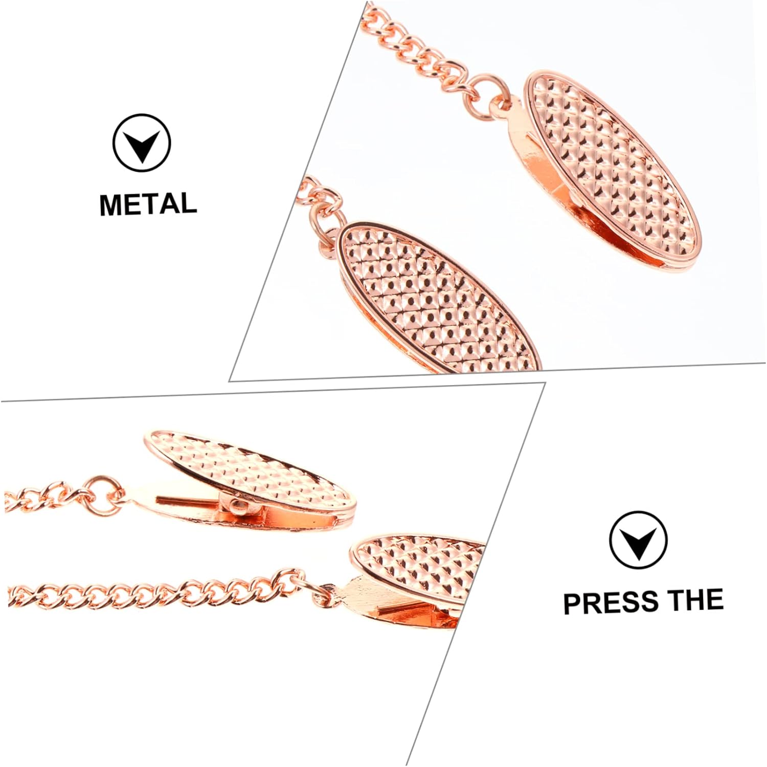 5pcs Metal Napkin Clips Chain Napkin Holders for Restaurants Home Use and Events Elegant Design for Easy Clothing against Food Splashes Random Color