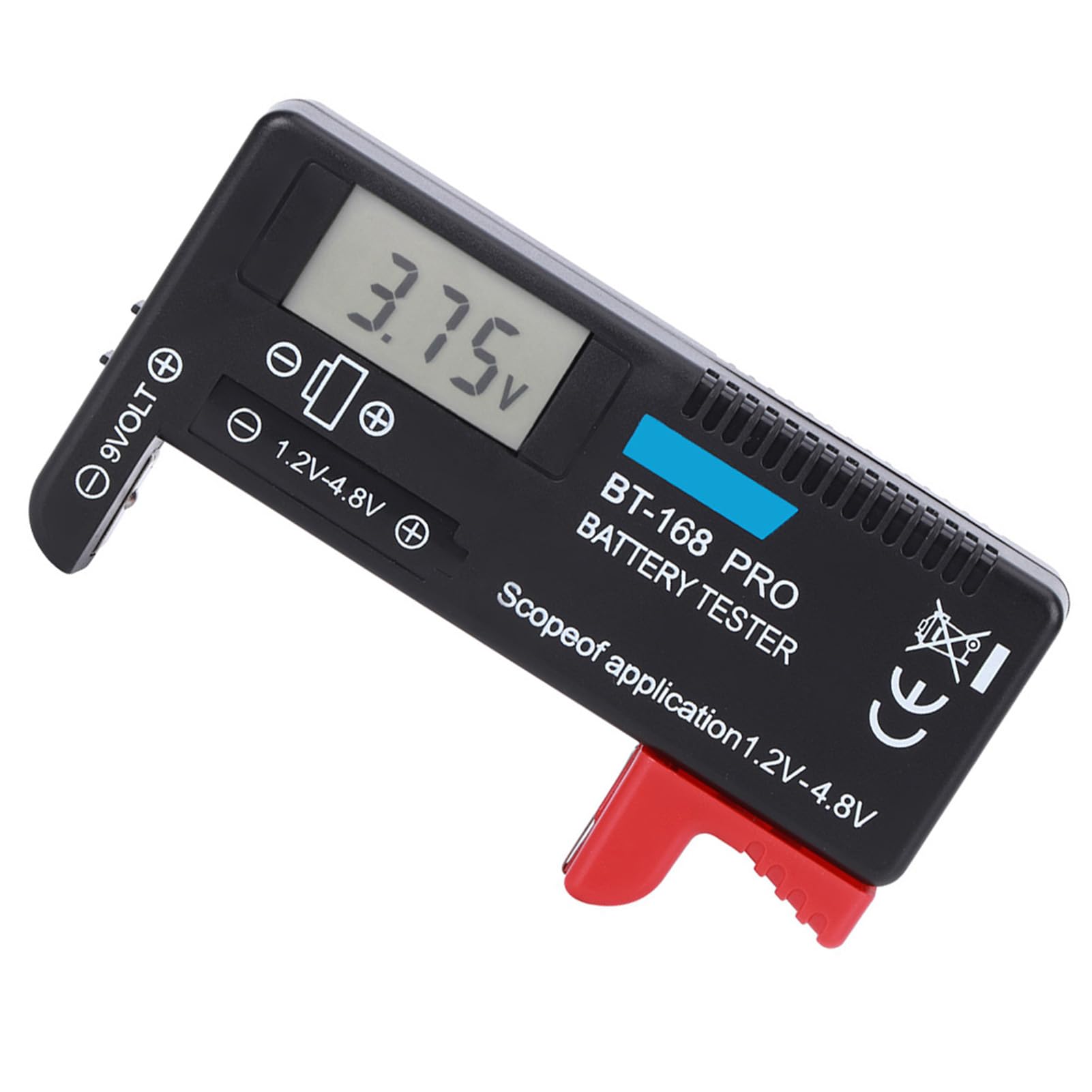 Tester Digitale della Batteria BT-168PRO, Tester del Livello di Durata della Batteria con Display LCD per CR2032 LR44 L736 6F22 9V AAA AA D C 16340 14500 10440, ecc.