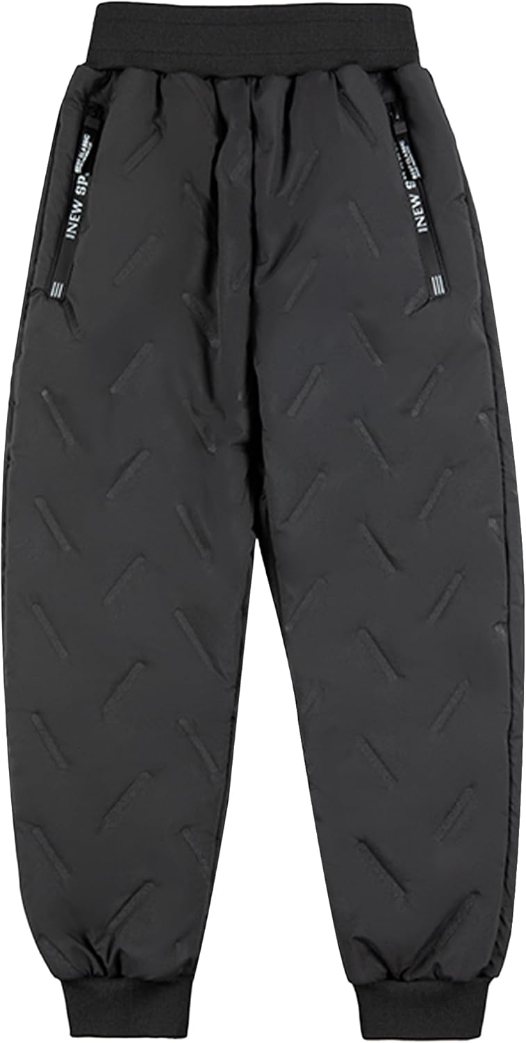 Happy Cherry Kids Winter Snow Pant with Lined Fleece Waterproof Puffer Down Pants Zip Pocket Warm Trousers - Image 2