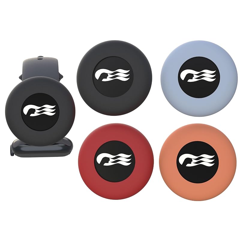 Suporte de silicone para Ocean Medallion e AirTag compatível com pulseiras de relógio, GudCoaks, preto vermelho laranja azul, kit com 4