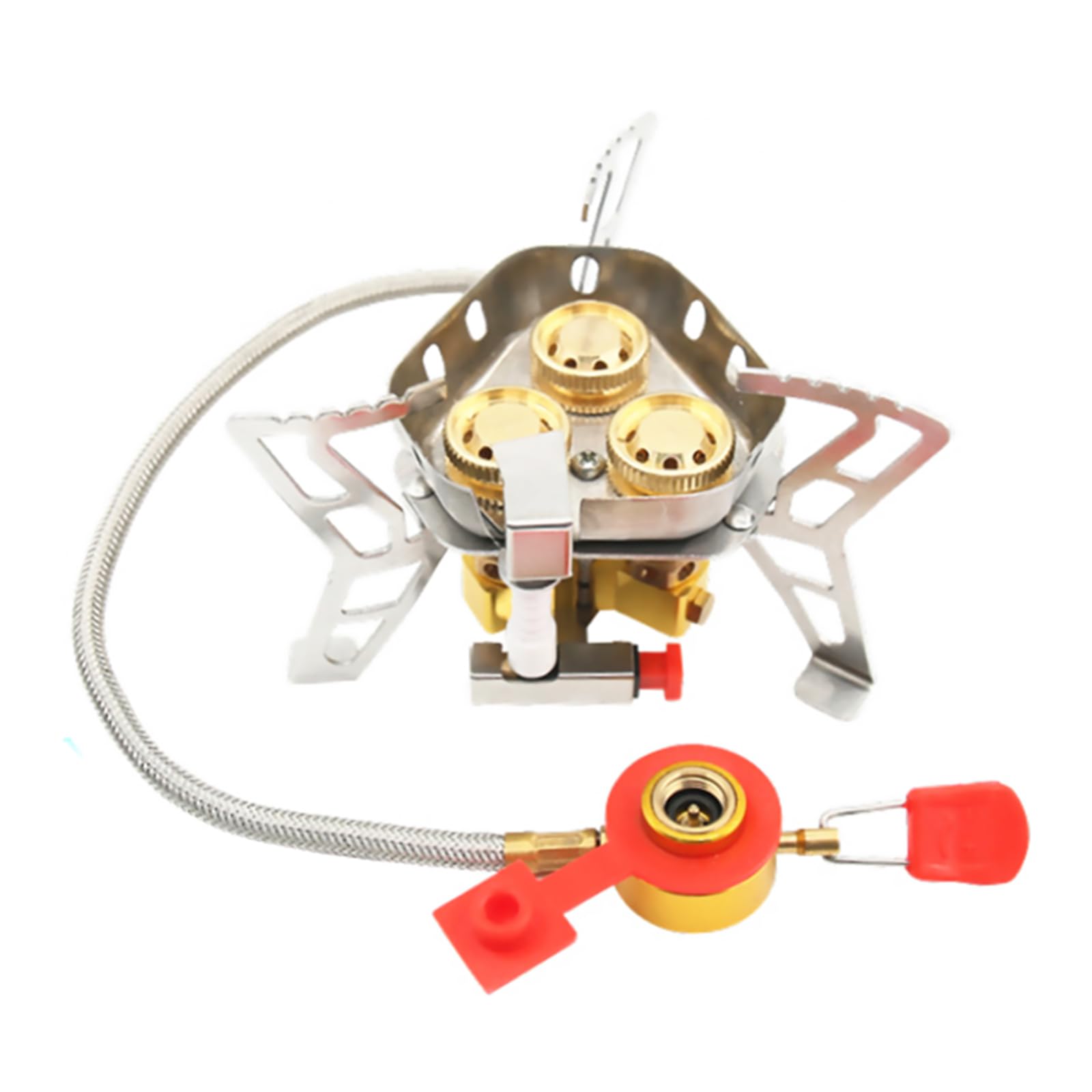 Estufa de gas para camping, 6800 W, quemador de camping al aire libre, estufa con encendido piezoeléctrico para mochileros al aire libre, senderismo