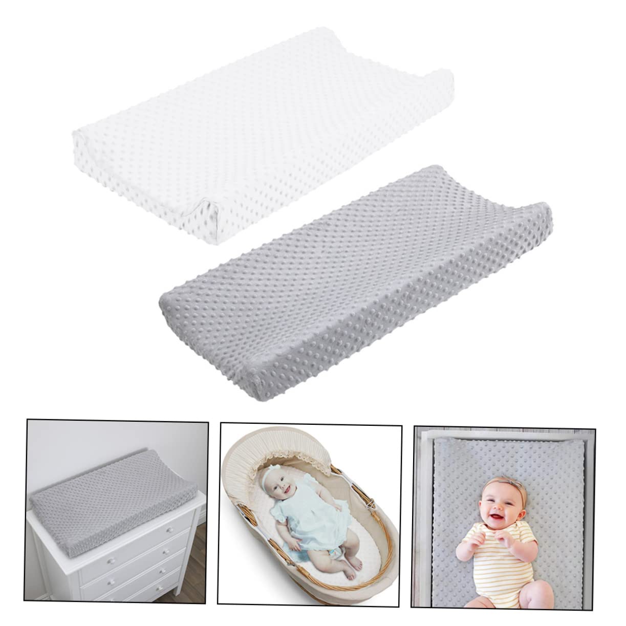 MERRYHAPY 2pcs Baby Changing Pad Cover Breathable Reusable Pad Liners for Toddlers
