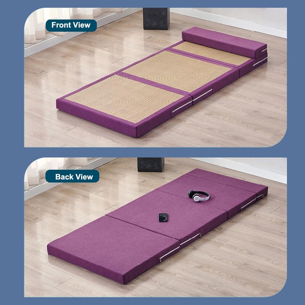 Artiz Colchón De Tatami Tradicional Japonés, Colchón De Suelo Plegable De 3 Pulgadas De Grosor, Esterilla De Meditación De Fibra De Coco Natural para El Suelo, Yoga O Sala De Té.