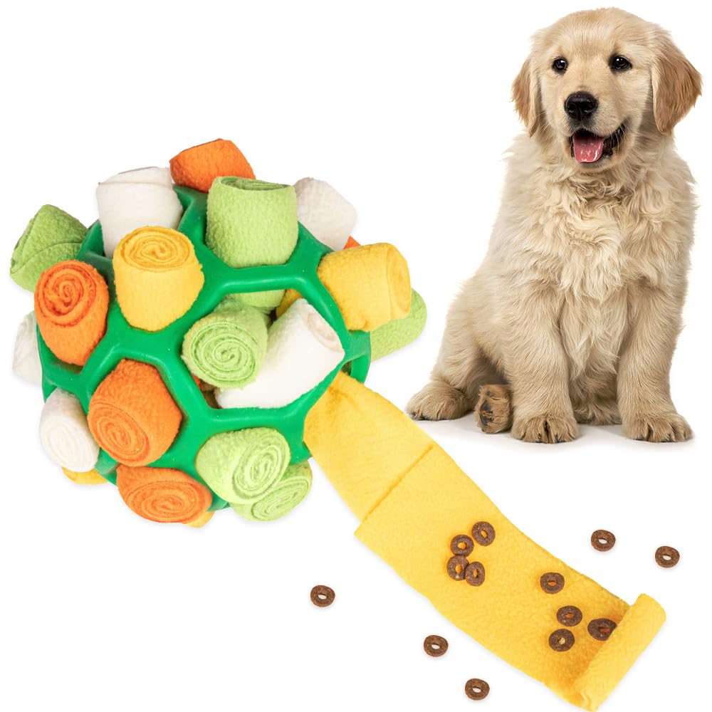 mizikuu Pelota de olfateo para Perros, Bola de Rapé Perros Seguro y Duradero Alfombra de Olfateo Portátil Juguete Interactivo Estera de Alimentación Lenta para Mascotas Pequeñas y Medianas