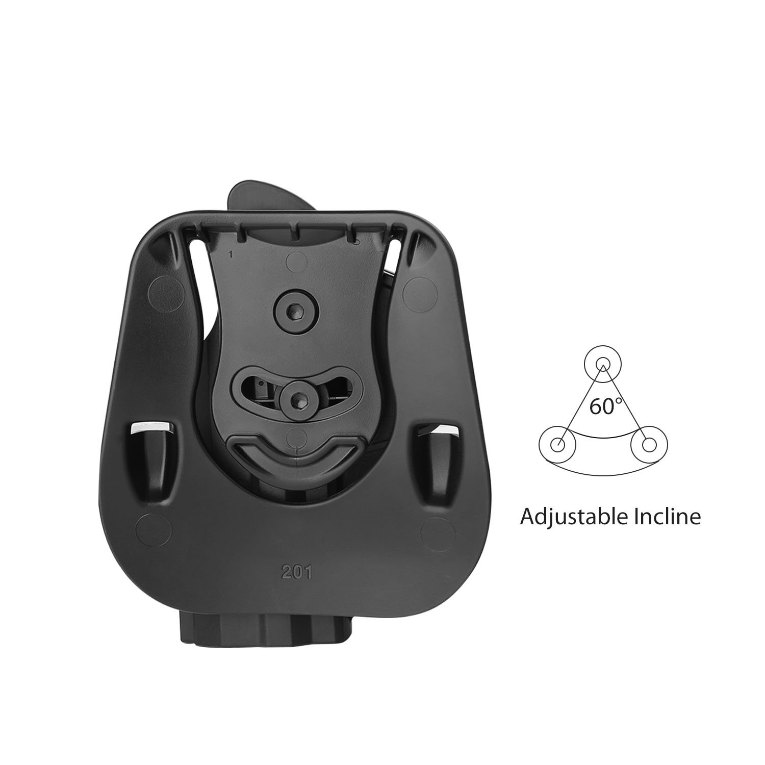 efluky HK Paddelholster Holster Pistole HK USP Holster Fit H&K USP 9mm/.40 Full Size, Paddle 60° Einstellbar