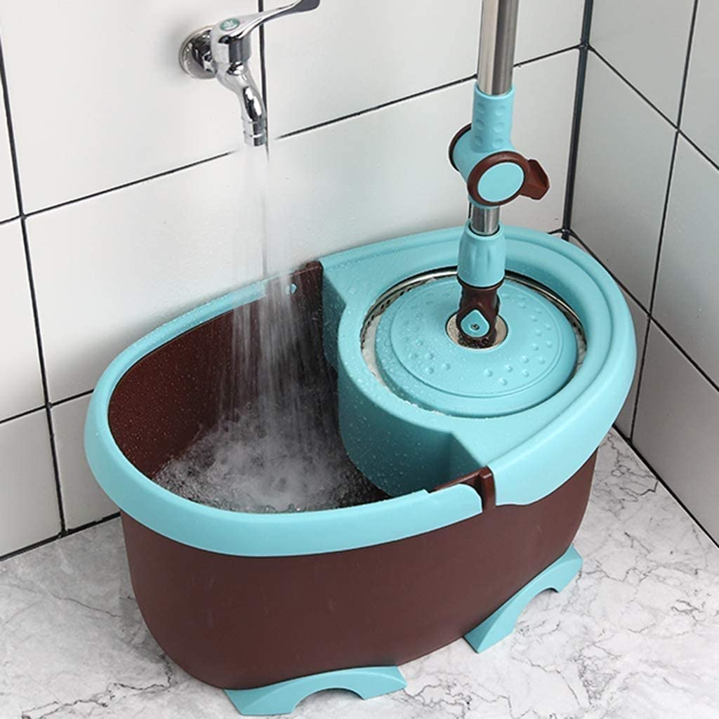 Mocio Rotante 360 ° Spin Mop Sistema Pulizia della casa Mocio Pavimenti con Secchio Detergente Pavimenti in Legno Duro