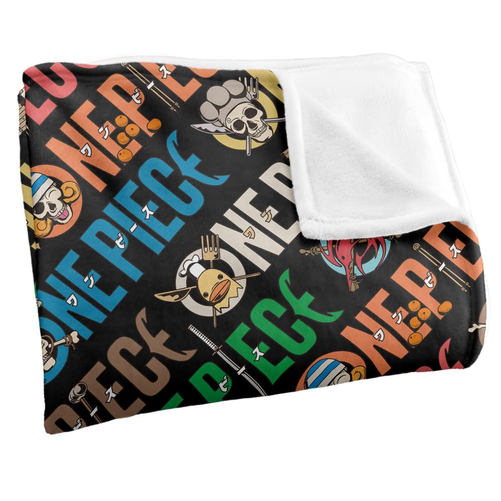 One Piece Pirates Logo Pattern Coperta super morbida al tatto setoso – 152 x 127 cm