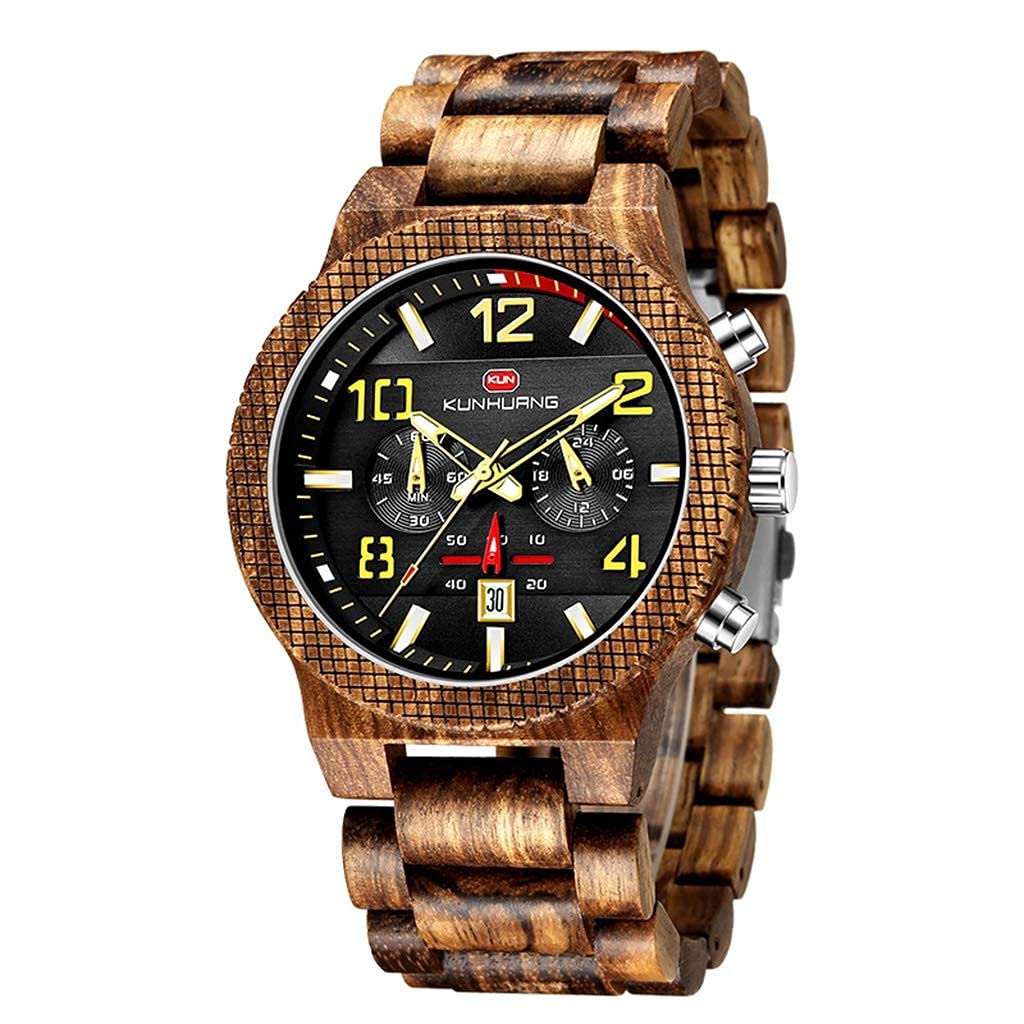 Relojes de madera para hombre con acabados de alta calidad en madera de cebra