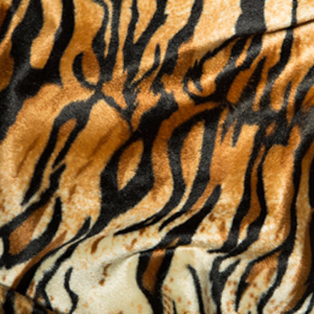 Animal Skin Print Velboa Faux Fur Velour Pony Skin 145cm Wide (Price Per Metre) (Tiger)