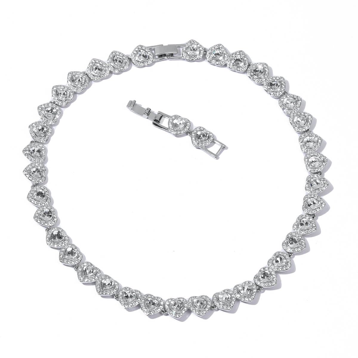 Collana angelica - Collane di cristallo in oro 18 carati, collana delicata di gioielli in oro, cristallo trasparente per donne, matrimonio, festa, matrimonio, San Valentino