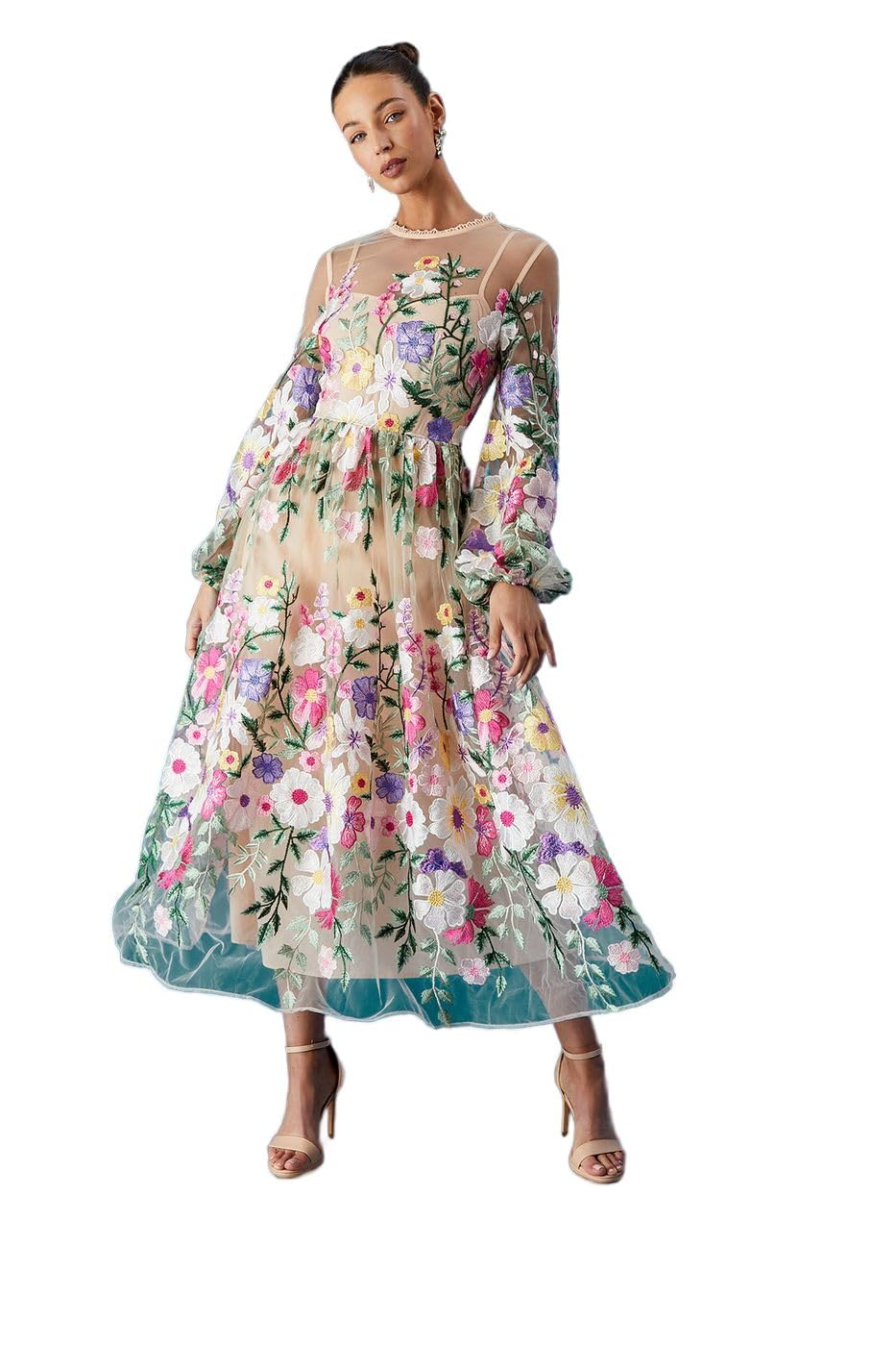 Coast - Women's Maxi Dress - Floral Embroidered - Size 8