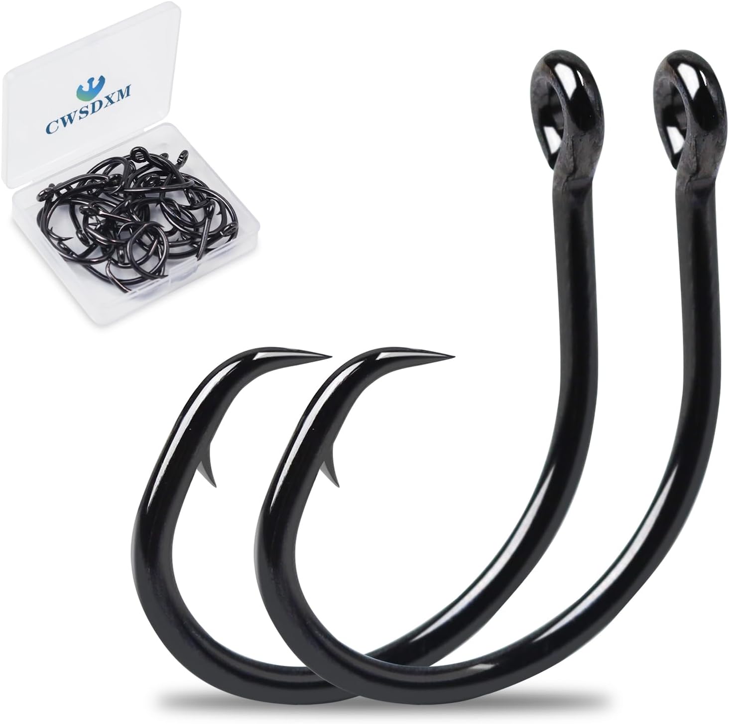 Circle Hooks Saltwater in-Line Wide Gap Fishing Hooks for Catfish 4X Strong High Carbon Steel Mustad Hooks for Tuna, Carp, Catfish,【1,1/0,2/0,3/0,4/0,5/0,6/0】-20pcs,【8/0】-12pcs,【10/0】-8pcs