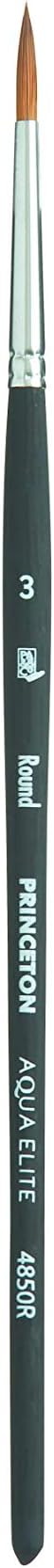 Princeton Aqua Elite, Series 4850, Synthetic Kolinsky Watercolor Paint Brush,Round, 3