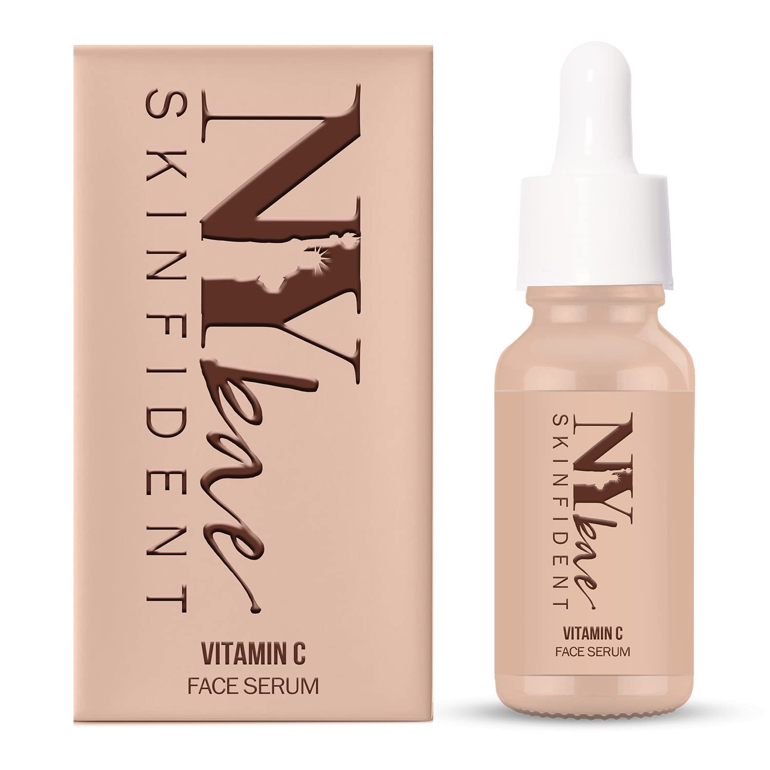 NY Bae SKINfident Vitamin C Face Serum, 20 ml Light Weight Quick Absorbing Brightening Nourishing Glow Formula For All Skin Types, Helps Reduces Dark Spots & Wrinkles, No Parabens & Sulphates