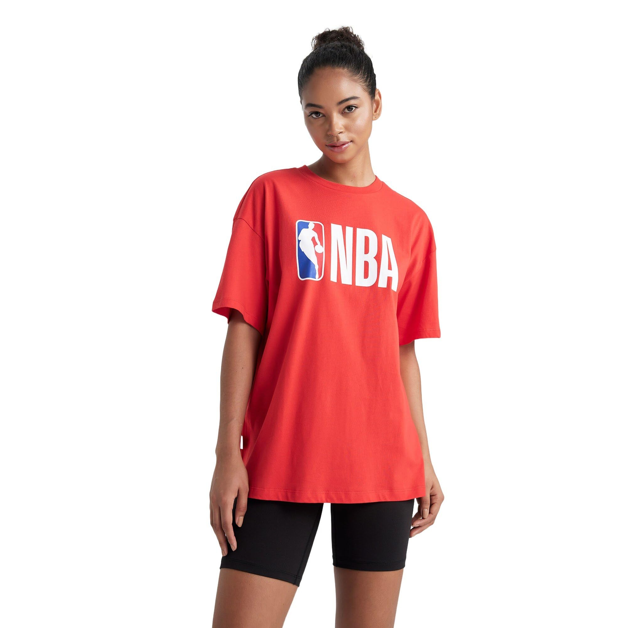 Kadın Defacto Fit NBA Oversize Fit Kısa Kollu Tişört