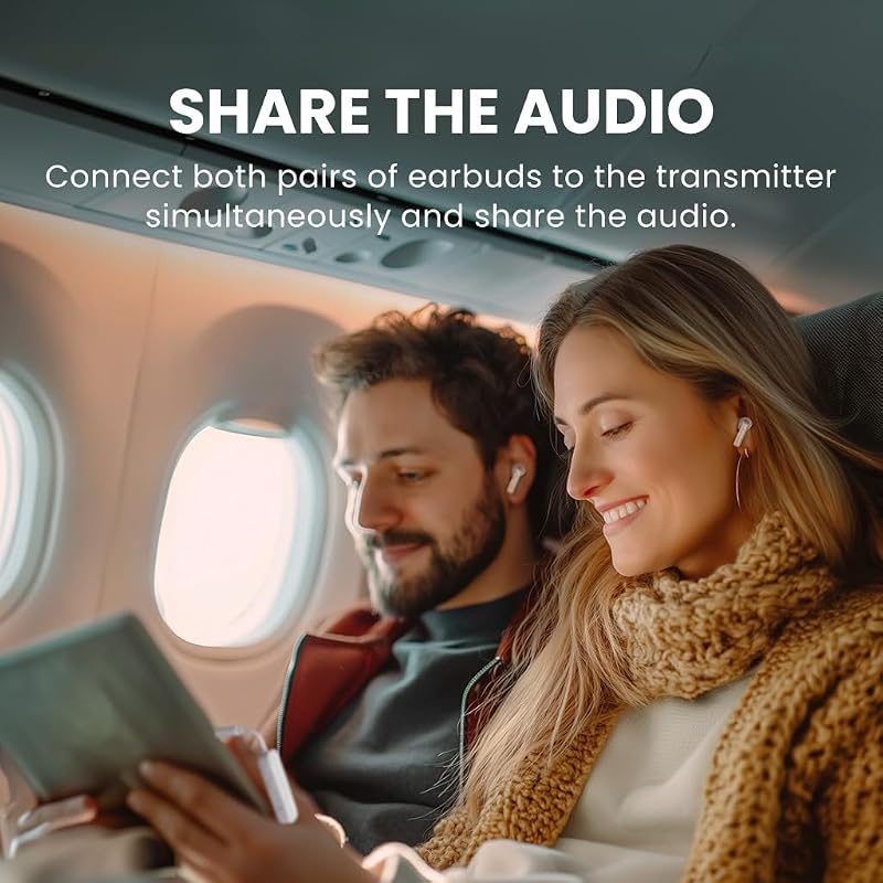 Avantree Sky Infinity NC - Auracast Earbuds with Airplane Transmitter image 3