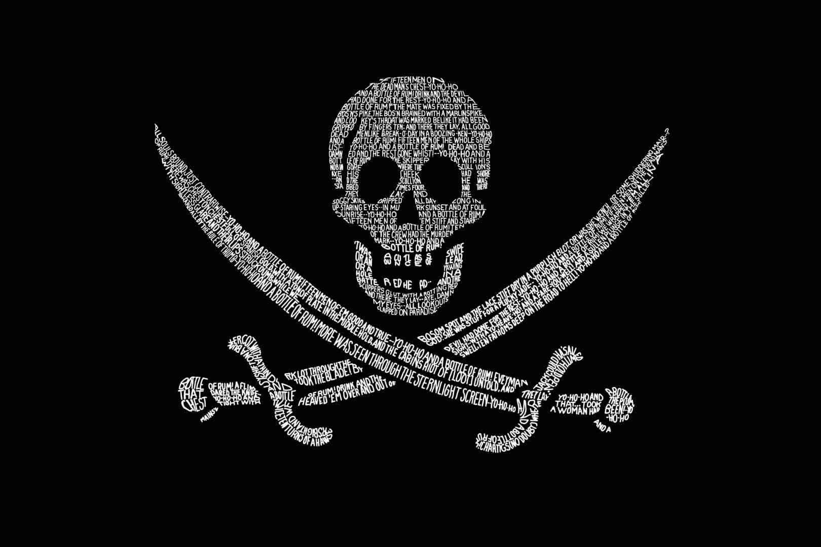 Pirates Flag Poster - 12x18 inch Wall Poster 170 GSM Paper | Home & Office Decoration | Gloss Finish Unframed Poster | RAINFIRE CREATION! RCP2145