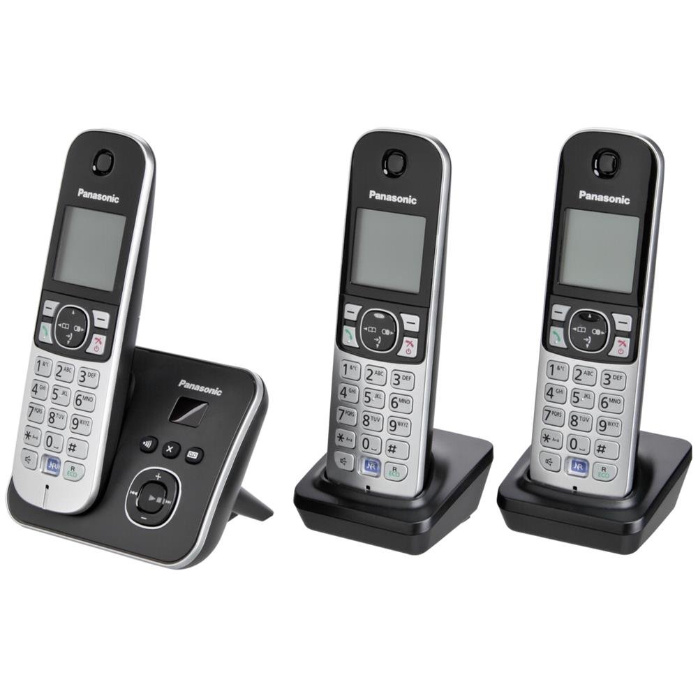 Panasonic KX-TG6851GB Dual-Micro/Nano, draadloze telefoon (tot 1.000 telefoonnummers vergrendelen, overzichtelijke lettergrootte, luide telefoon, volledig duplex handsfree) zwart-zilver Panasonic KX-TG6851GB Dual-Micro/Nano, draadloze telefoon (tot 1.000 telefoonnummers vergrendelen, overzichtelijke lettergrootte, luide telefoon, volledig duplex handsfree) zwart-zilver