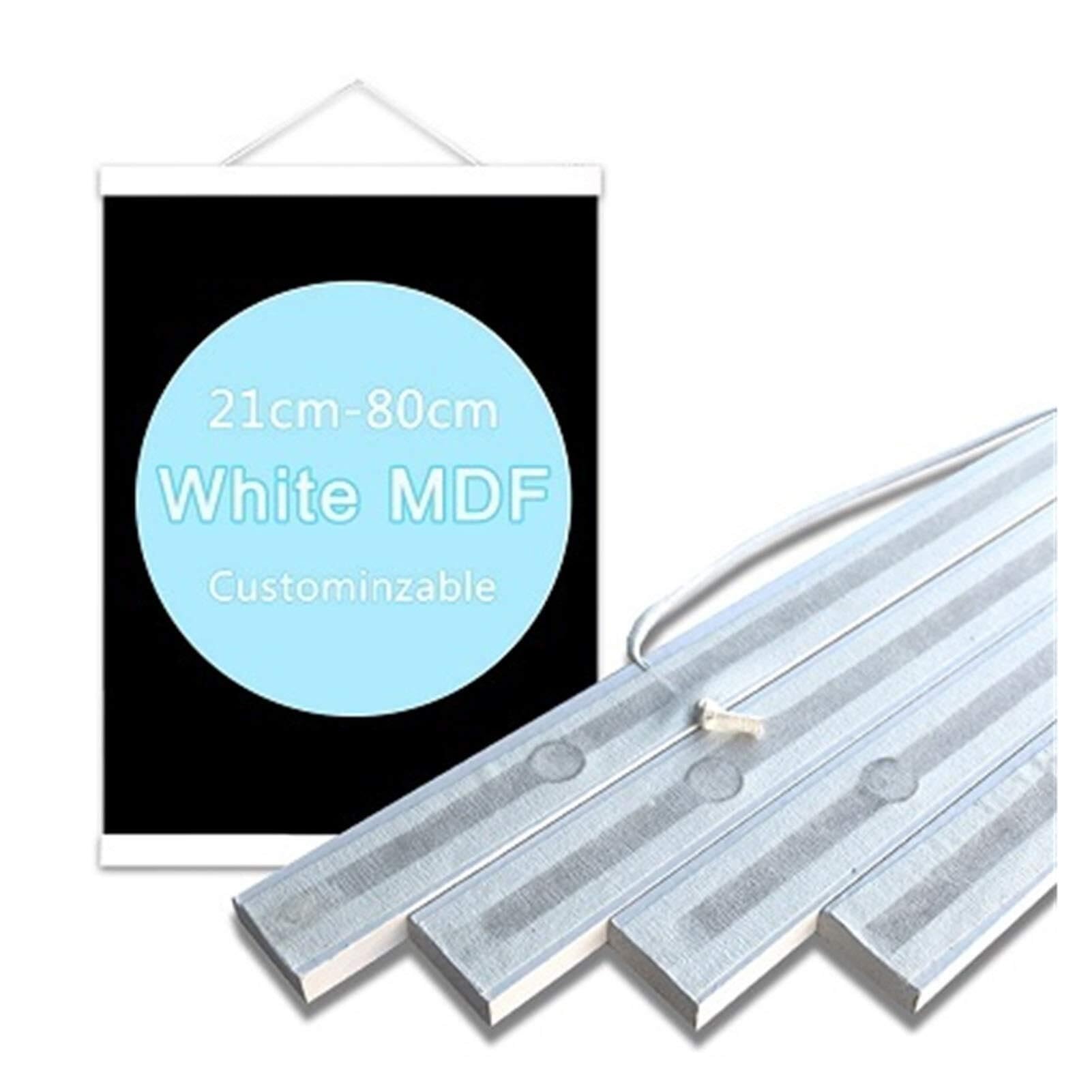 Photo Frames Hanger Frame Teak Wooden Natural Painting Photo Canvas Wall Art Craft(White MDF,80cm)