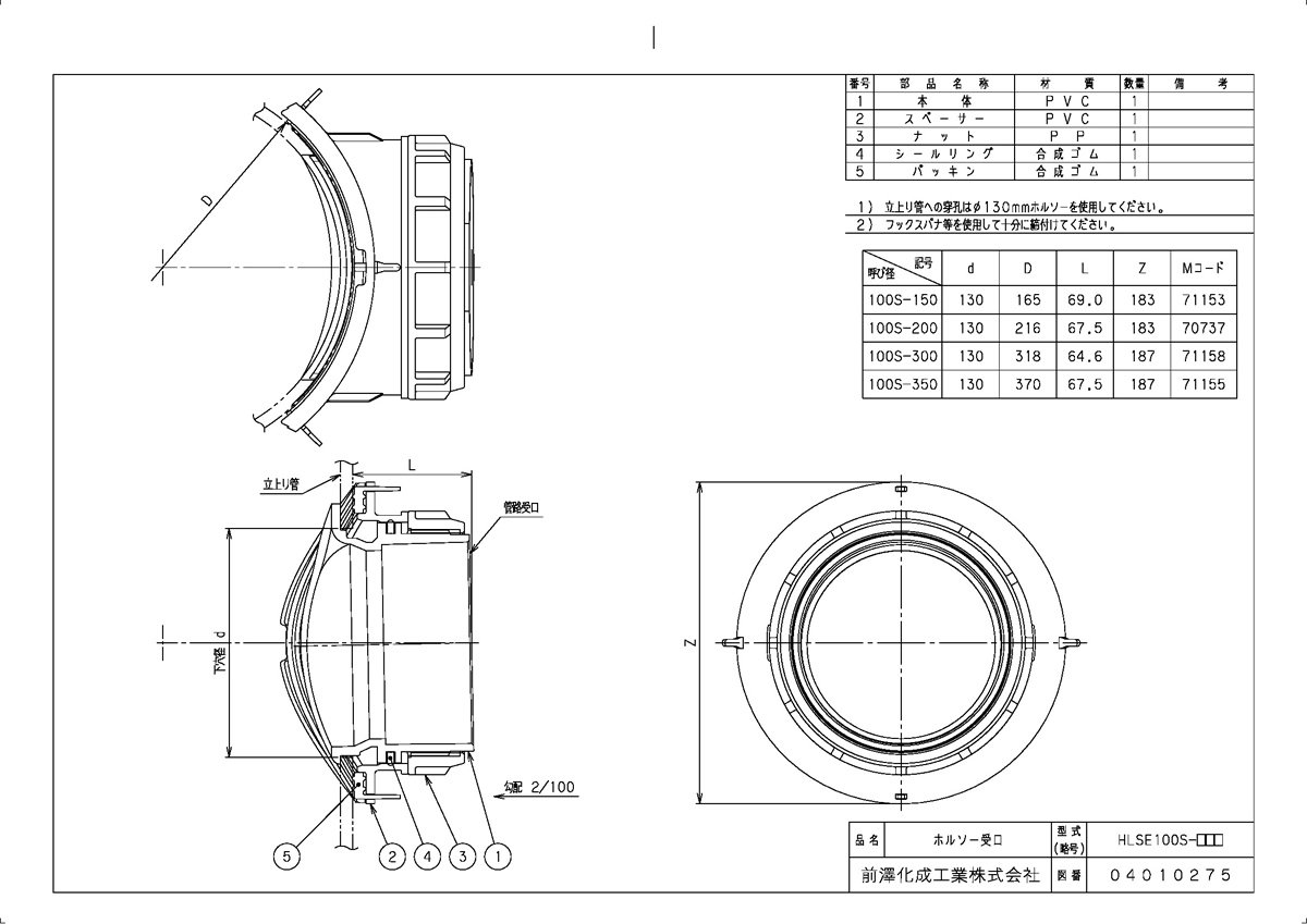 Amazon.co.jp: 下水道関連製品＞排水特殊継手＞ホルソー受口 ホルソー 