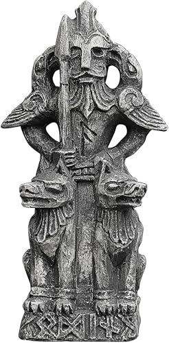 Dryad Design Figura de Odín de Dios nórdico de todo padre, acabado en piedra