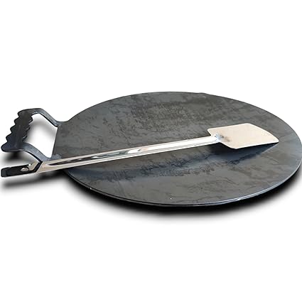 NAAYAGI - Healthy Iron TAWA, Iron DOSA TAWA, Iron ROTI TAWA, Laser Cutted - 12 INCH, Black Color (Laser Cutted - CONCAVE Model)