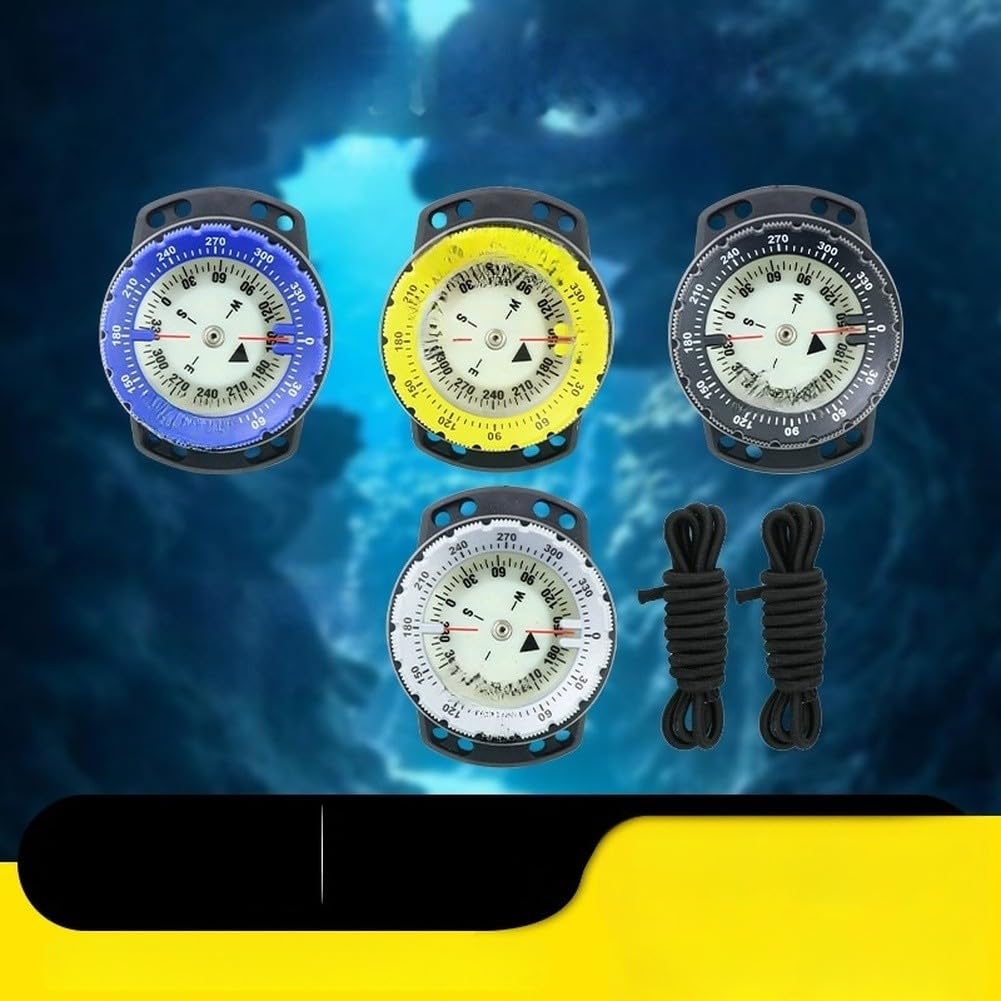 Boussole étanche à 50 m pour boussole phosphorescente, fenêtre inclinable à 30°, sangle antirouille pour la randonnée et les aventures en plein air, compact 73 g
