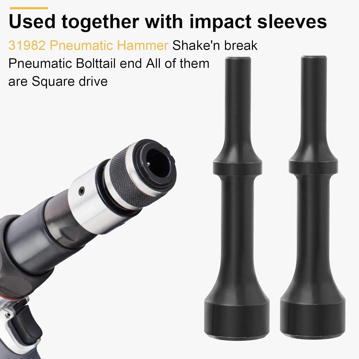 31982 Pneumatic Hammer 4" Smoothing Air Hammer Bits Shake 'n Break, Designed to be used with a wrench to help rotate and loosen seized fasteners (2 pack) — Amazon image 2