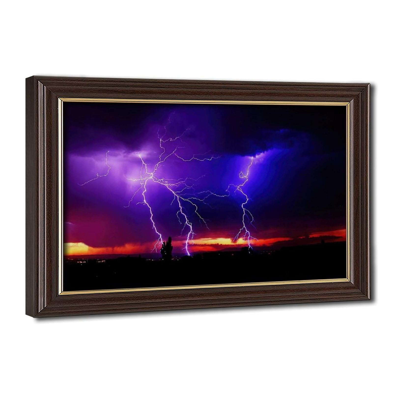 Bareronor Lightning Storm Poster Canvas Poster Bedroom Decor Landscape Office Room Decor Gift 16" L X 24" W