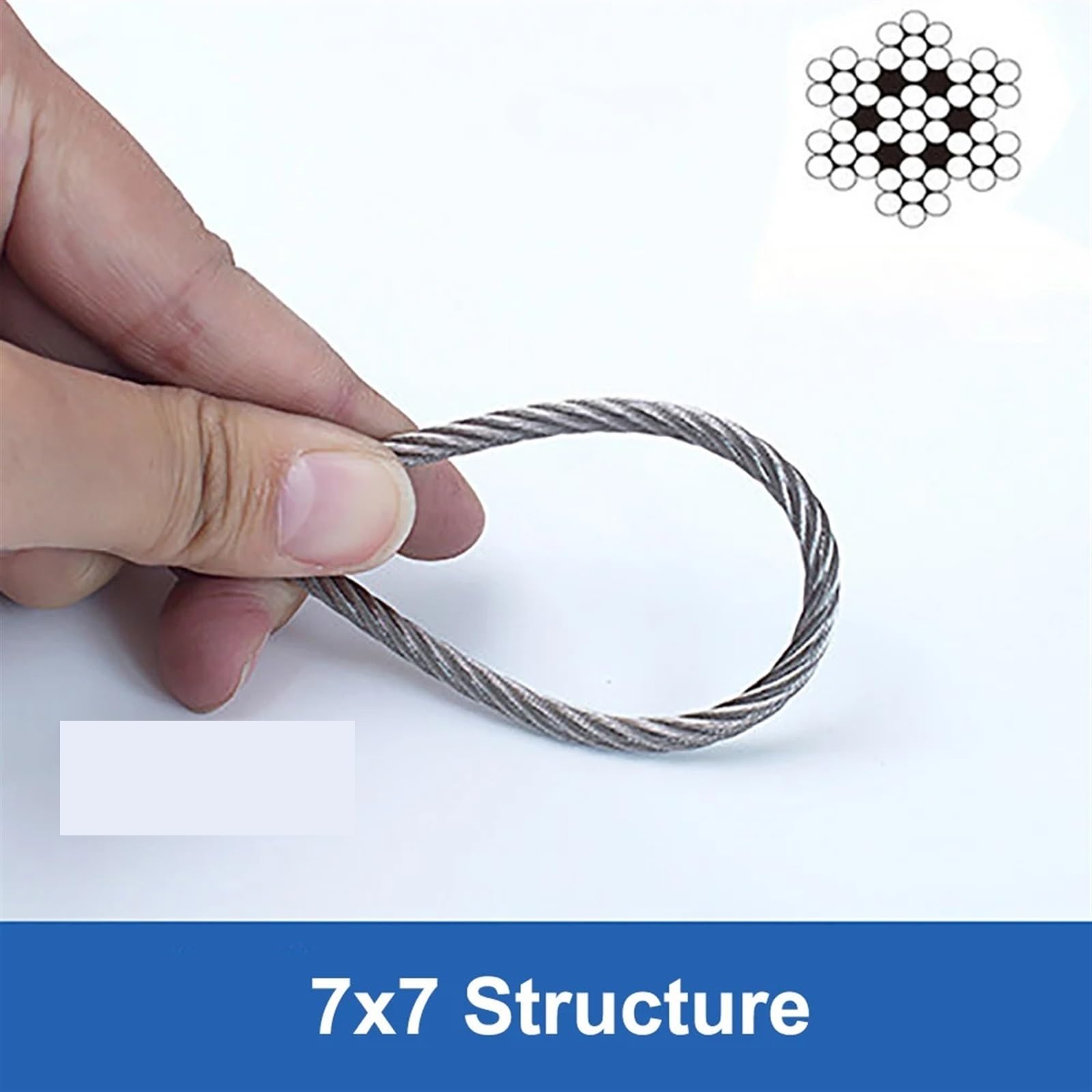 Edelstahlseil Durchmesser 0,3 mm - 4, 304 Edelstahl Drahtseil Weiches Kabel Angeln Wäscheleine Heben Rostfreie Linie 7x7 Struktur(3.0mm,50Meters)