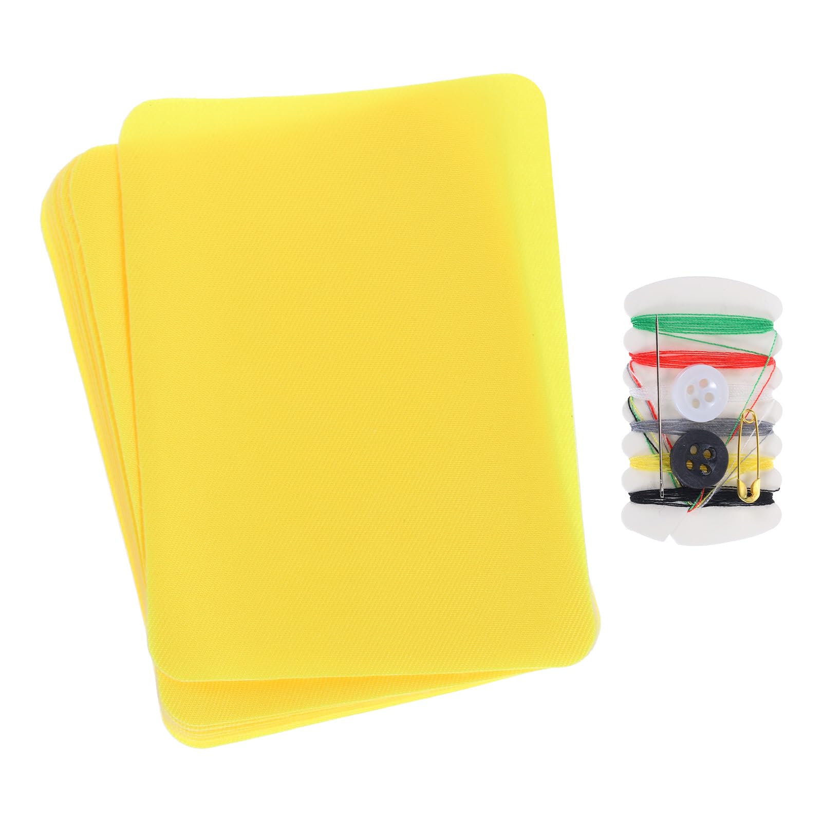 sourcing map 8 Pcs Iron on Patches with Sewing Kit Fabric Repair Patch 4.9"x3.7" Patches for Clothes Iron on Patches for Jeans, Bags, Sofa,Tent Yellow