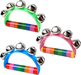 FSWWSF Children's Musical Bell Rattles Musical Instruments for Family Reunions, Birthday Parties, Music Activities, Stage Performances, Rattles, Pack of 3